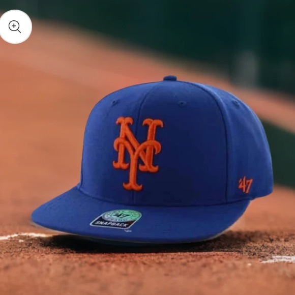New York Mets 47 Brand Blue Sure Shot Adjustable Snapback Hat - Picture 3 of 3